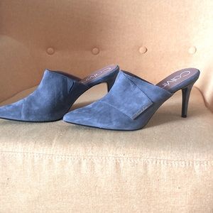 Calvin Klein “Grecia” Suede Mule Grey Size 9 - fits like 8.5 - never been worn.